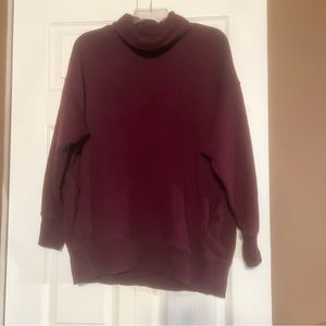 Aerie Plum Red Oversize Turtleneck Sweatshirt Medium